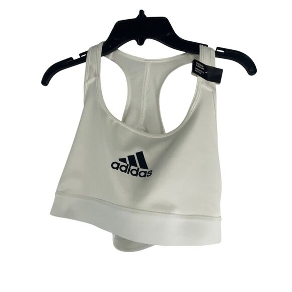 Adidas NWT Women's Power MS Training Sports Bra 36AC White Racerback Workout - Picture 2 of 9